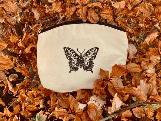 Butterfly // Natural Canvas Zip Pouches