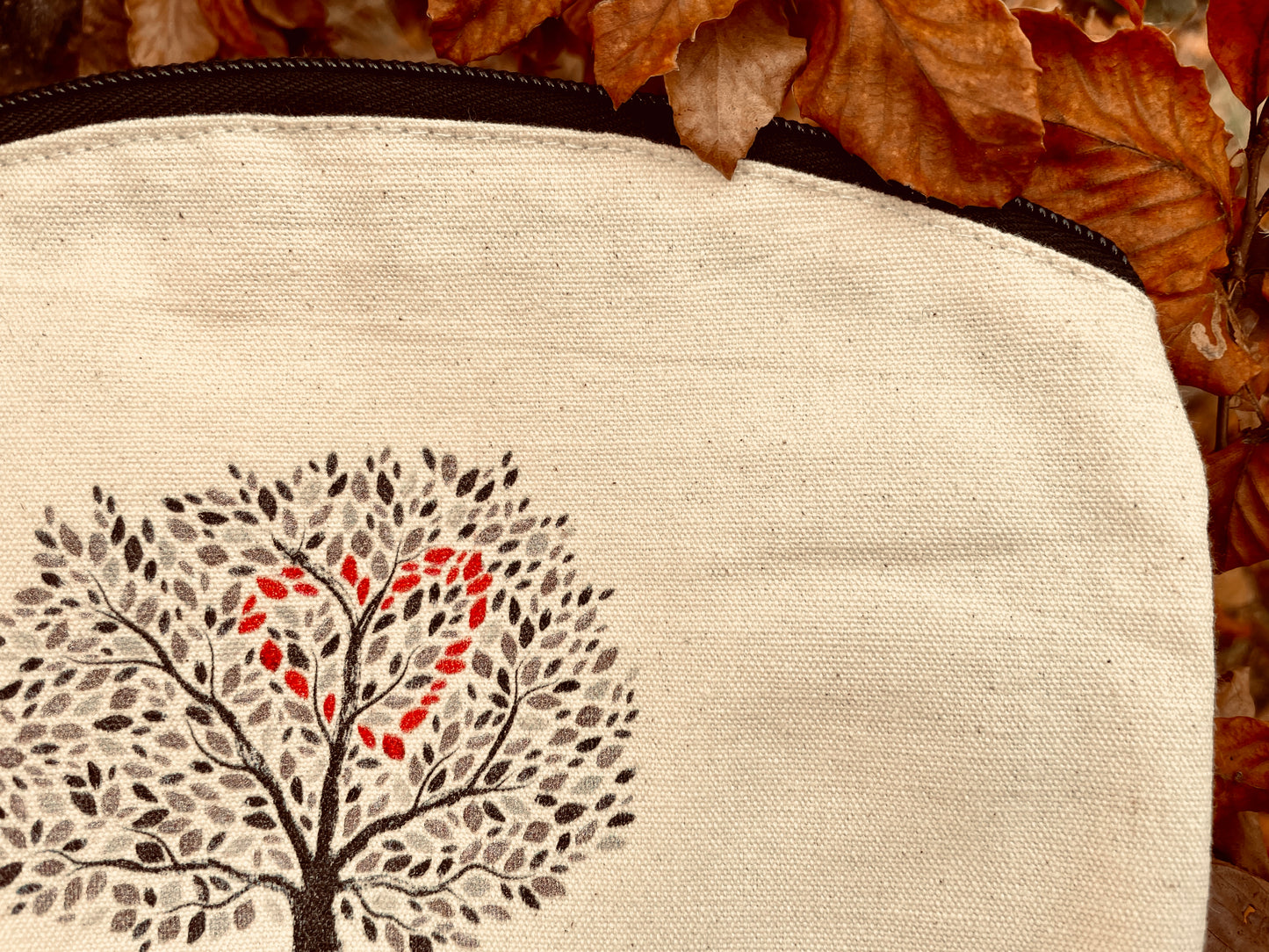 Tree Love // Natural Canvas Zip Pouches