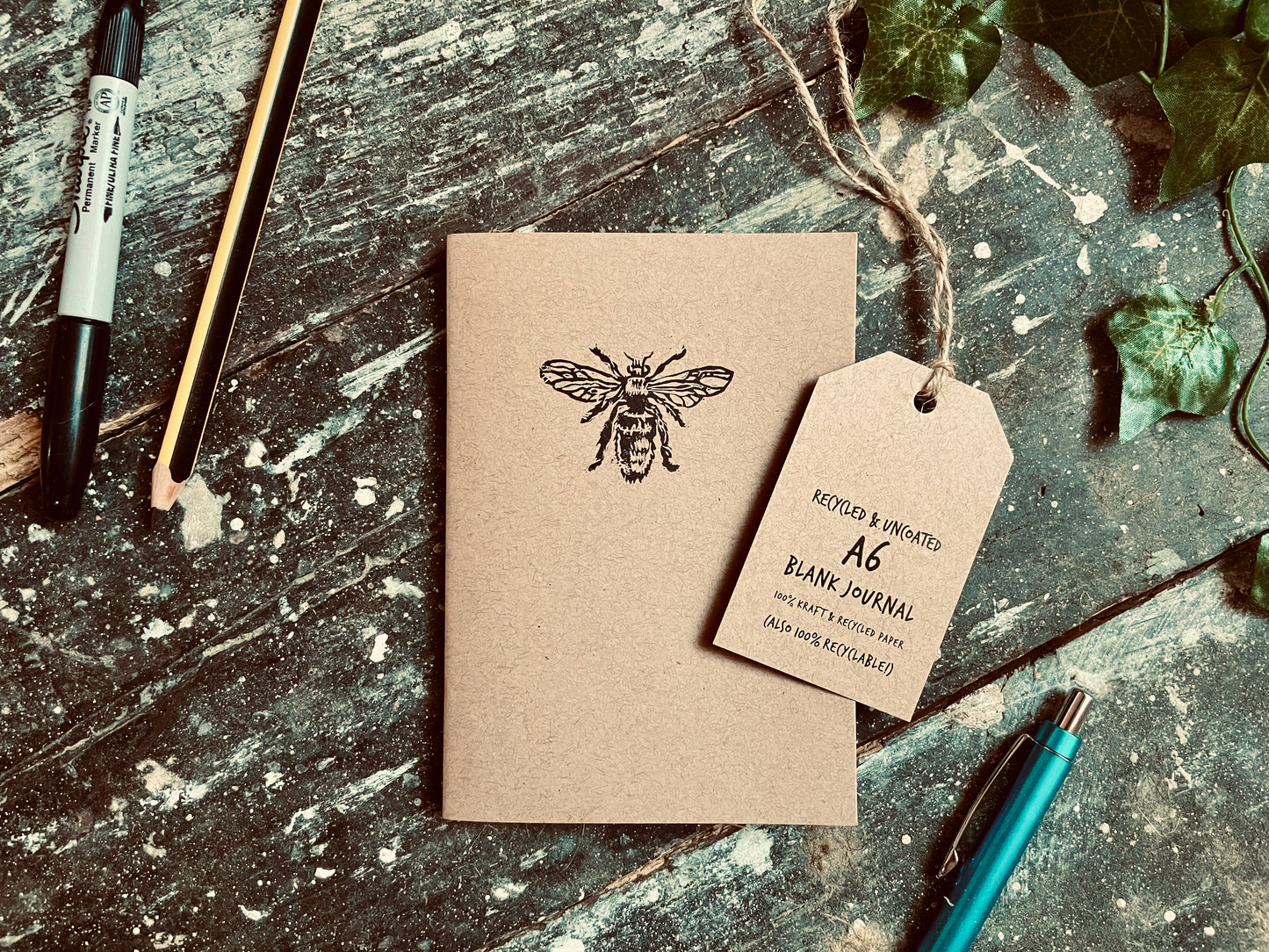 Kraft Recycled Bee Journal // Blank Notebooks + Sketchpads