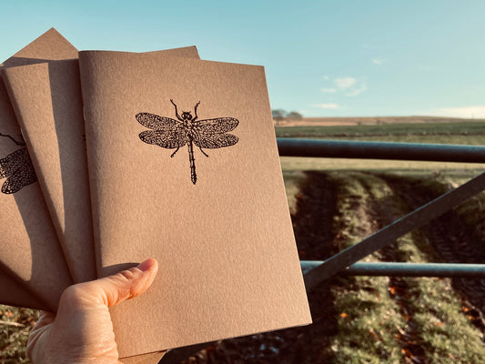 Kraft Recycled Dragonfly Journal // Blank Notebooks + Sketchpads