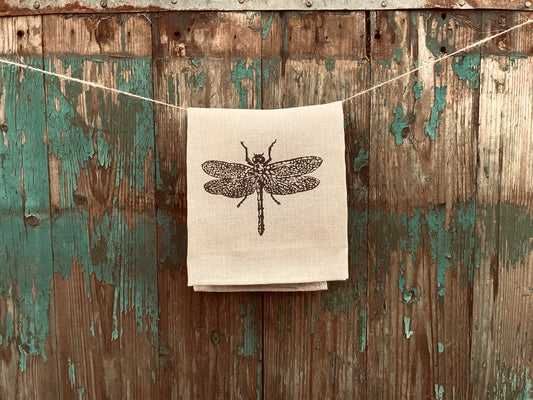 Dragonfly // Natural Linen Tea Towel