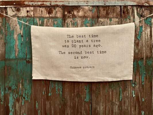 Plant a Tree Now // Natural Linen Tea Towel