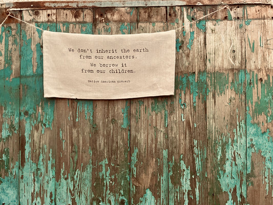 We Don't Inherit the Earth // Natural Linen Tea Towel