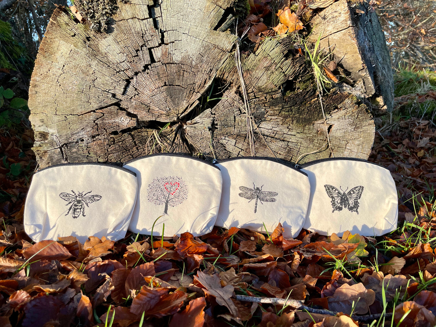Natural Canvas Zip Pouches
