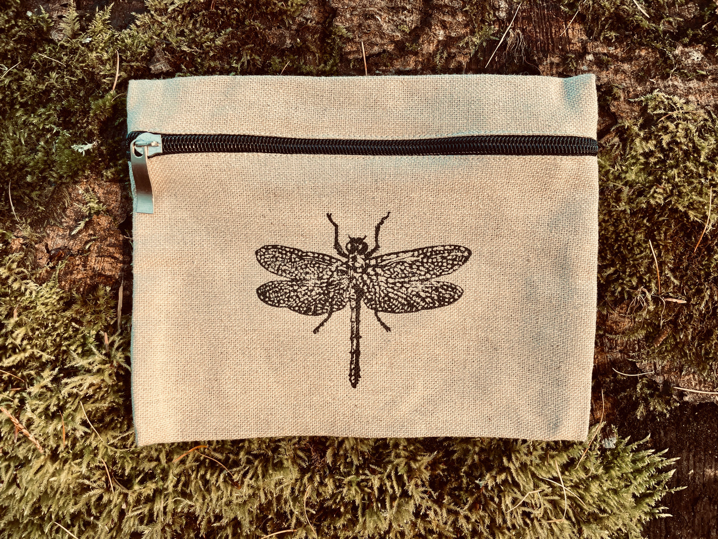 Dragonfly // Hemp+Cotton Zip Case