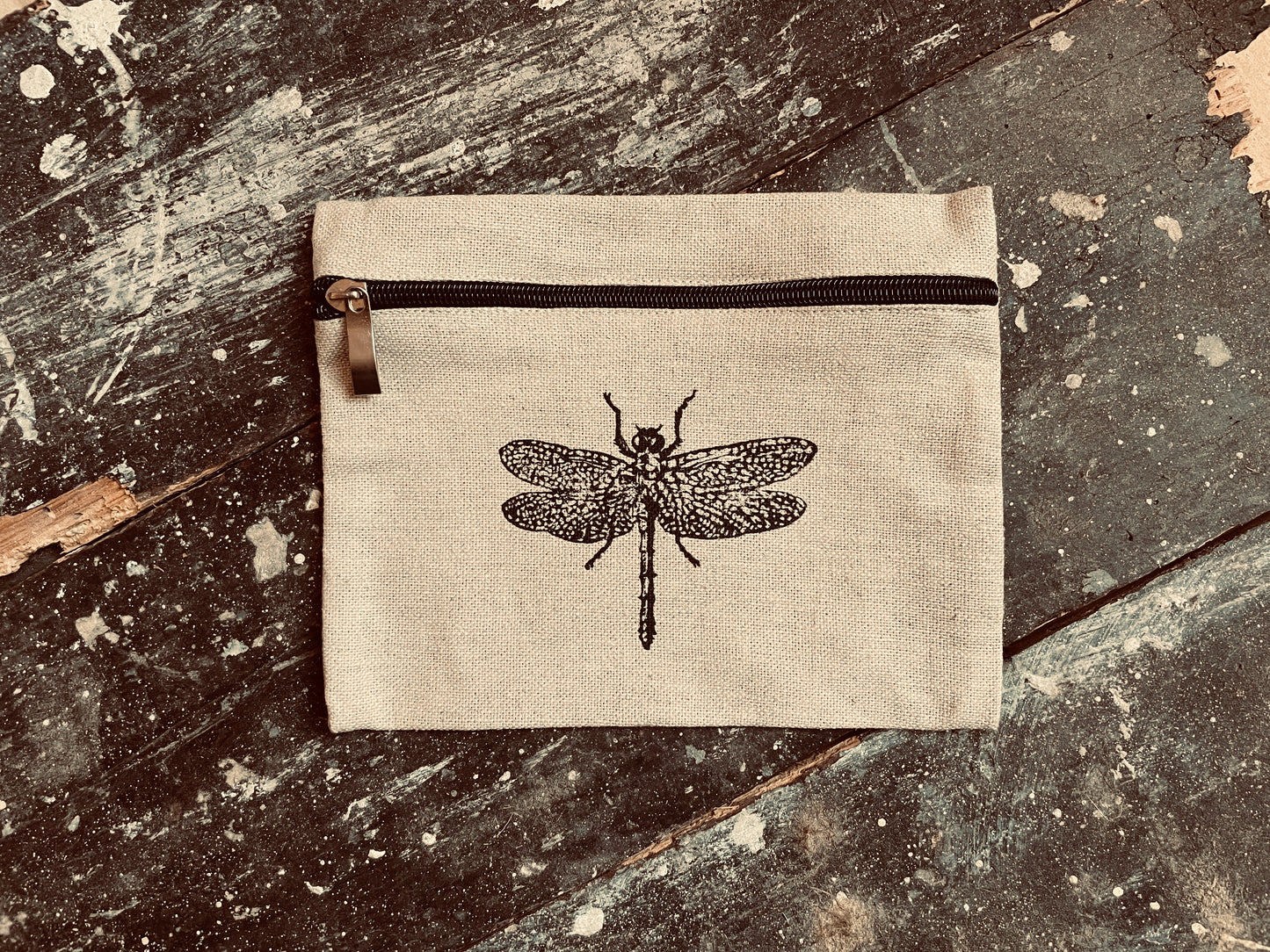 Dragonfly // Hemp+Cotton Zip Case