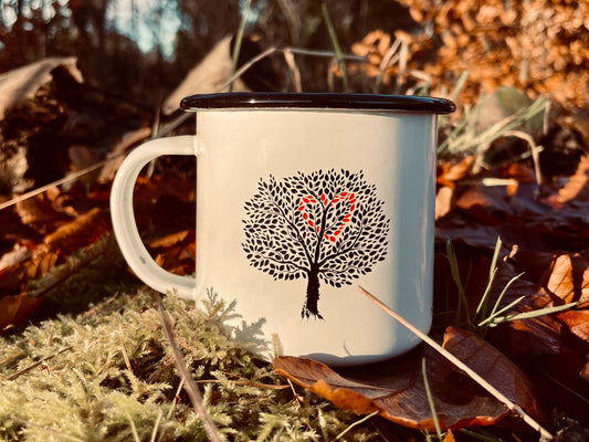 Love Tree // Enamelware Mugs