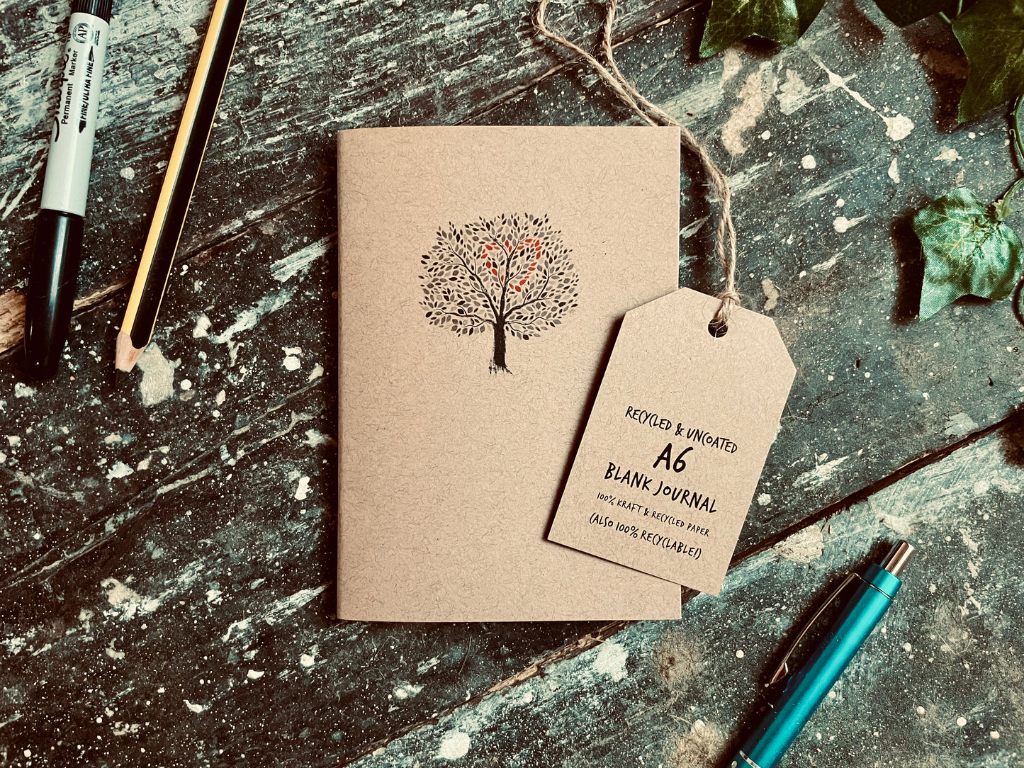 Kraft Recycled Love Tree Journal // Blank Notebooks + Sketchpads