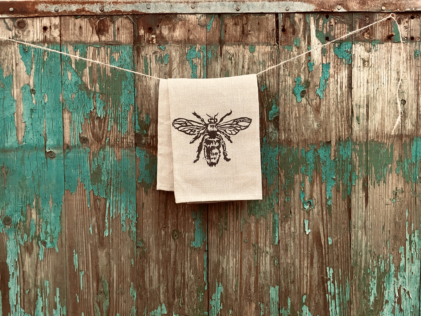 Bee // Natural Linen Tea Towel
