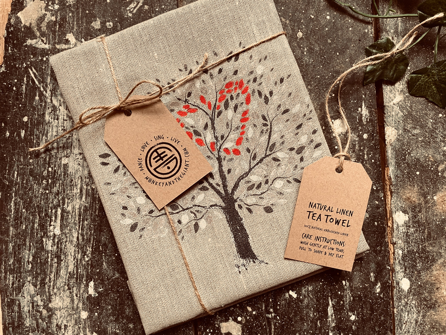 Love Tree // Natural Linen Tea Towel