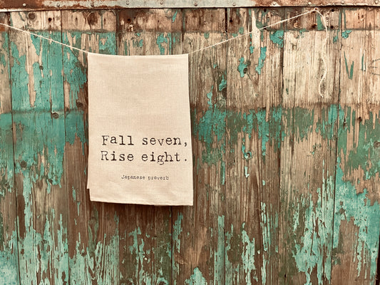 Fall Seven Rise Eight // Natural Linen Tea Towel
